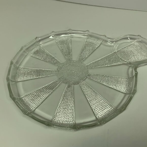 1950s Jeannette Dewdrop Clear Hostess Tray Luncheon Plate Television Snack Set - Picture 14 of 16